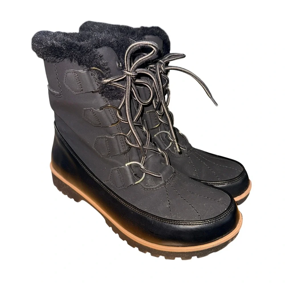 JBU by Jambu Maldive Weather Ready Women 9M Pre-Owned Winter Boot Black Faux Fur